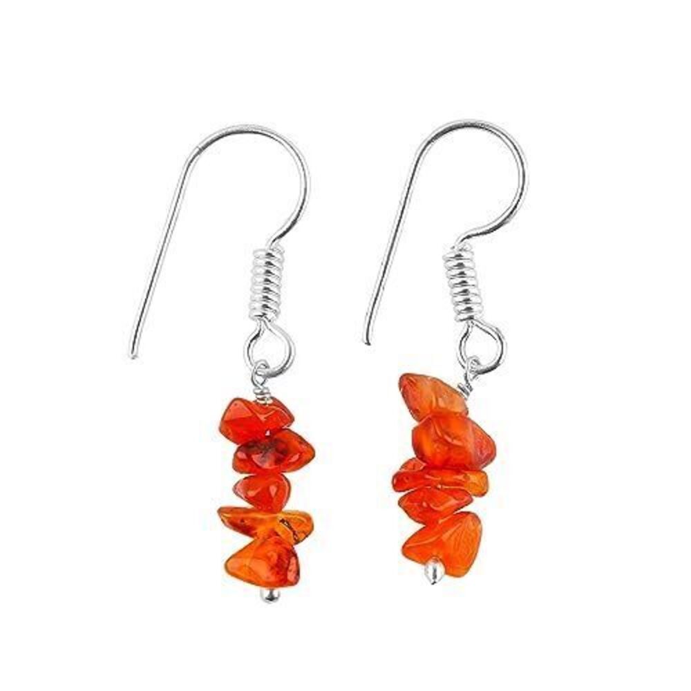 2989 Handmade Carnelian Chips Earrings – Genuine Carnelian – Vitality &
